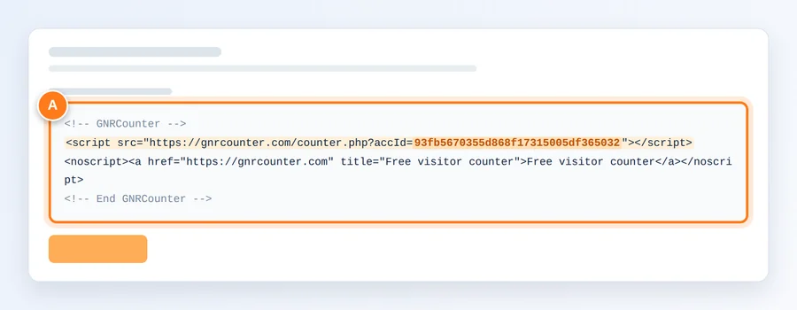 カウンターの結果ページでハイライトされたコードボックス