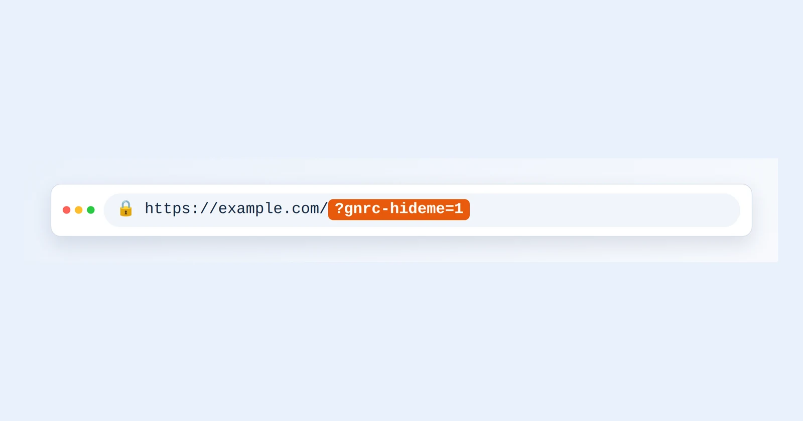 ウェブアドレスの末尾に?gnrc-hideme=1を付けたブラウザのアドレスバー